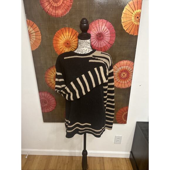 Christopher & Banks Silk/Cotton Striped Soft Knit Sweater Timeless Basic Sz L - Picture 1 of 7